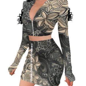 candi designs ohh long sleeve with thumb holes Custom artwork printed on dress